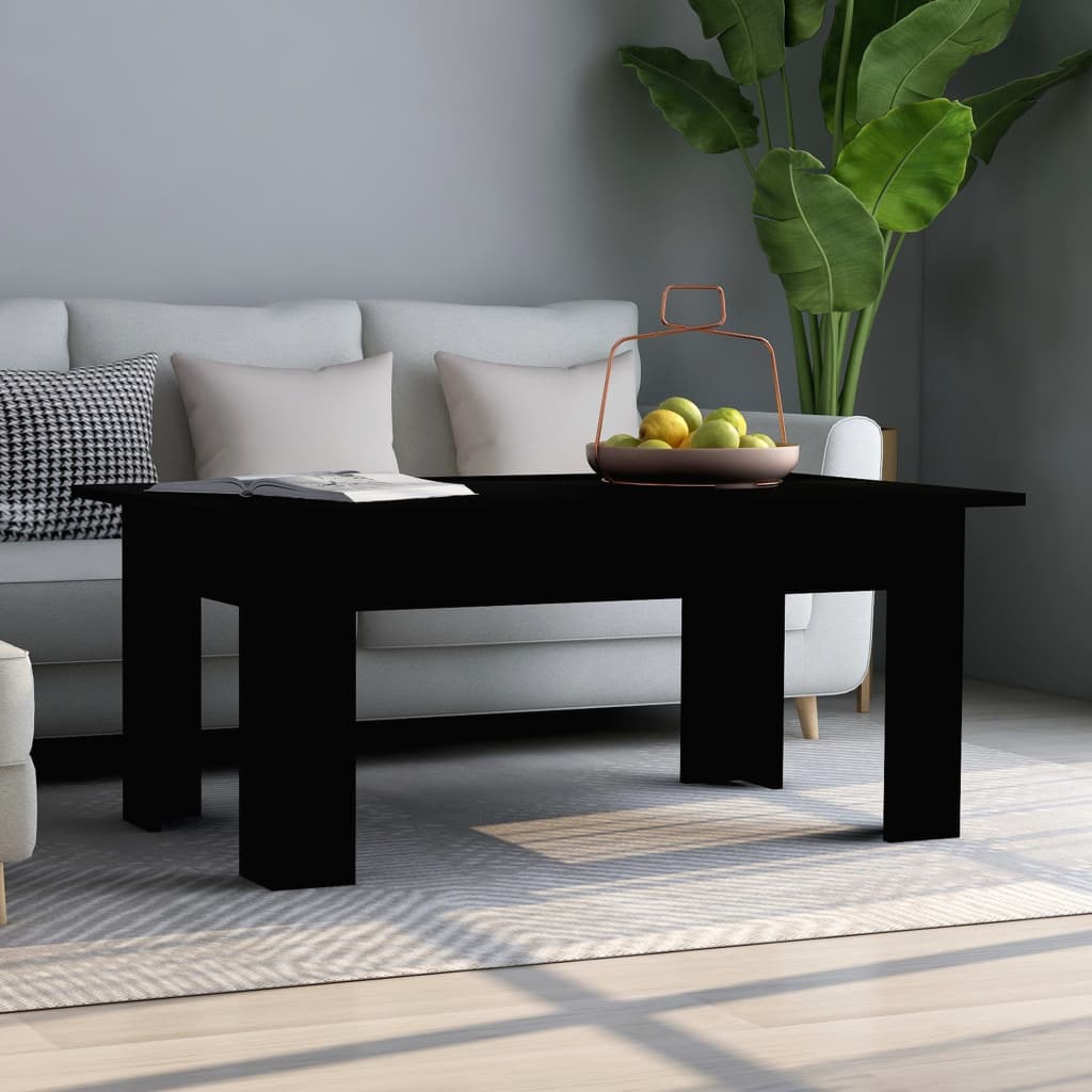 Fekete forgácslap dohányzóasztal 100 x 60 x 42 cm
