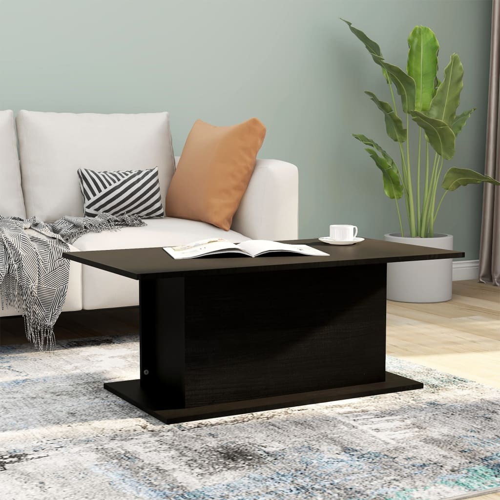 Fekete forgácslap dohányzóasztal 102 x 55,5 x 40 cm