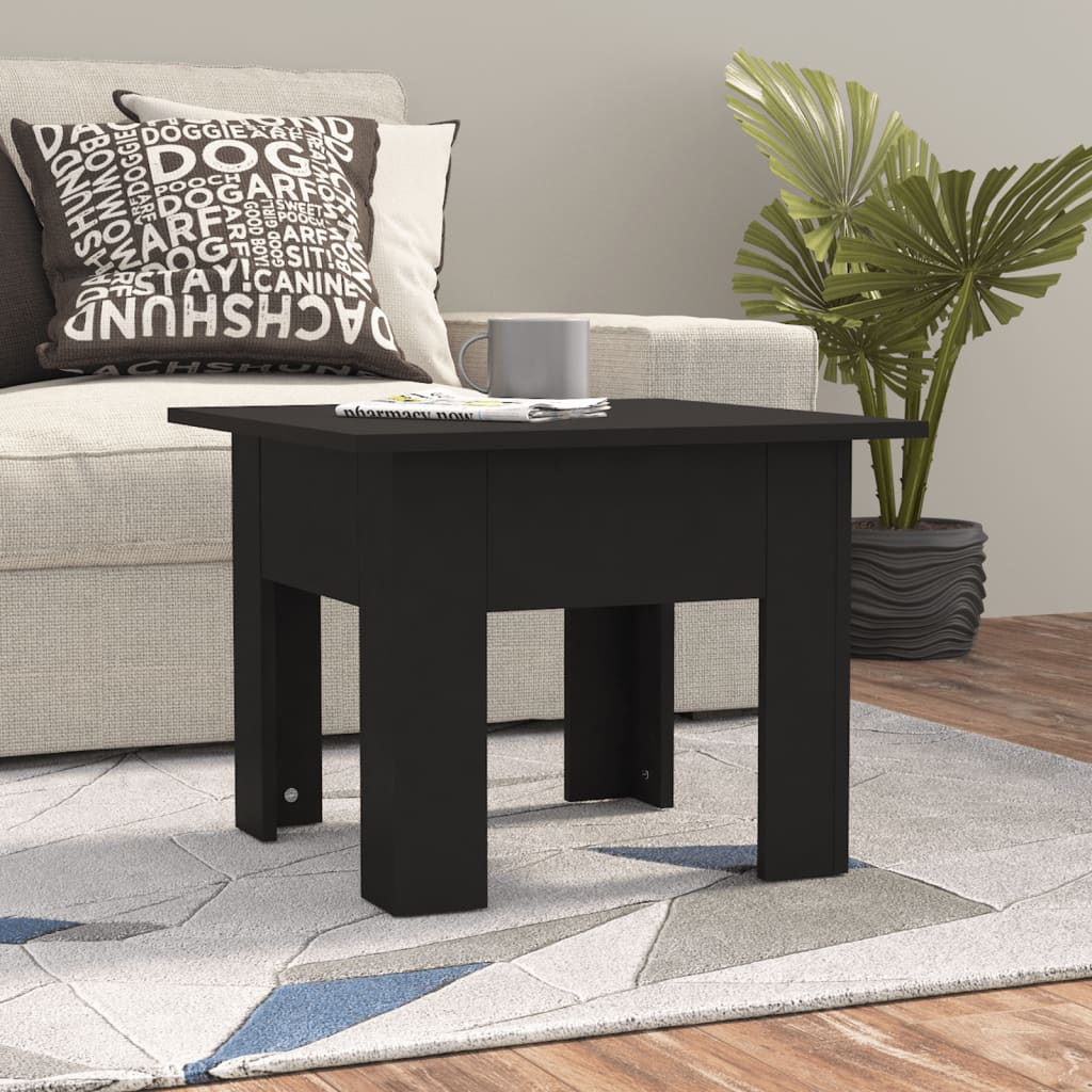 Fekete forgácslap dohányzóasztal 55 x 55 x 42 cm