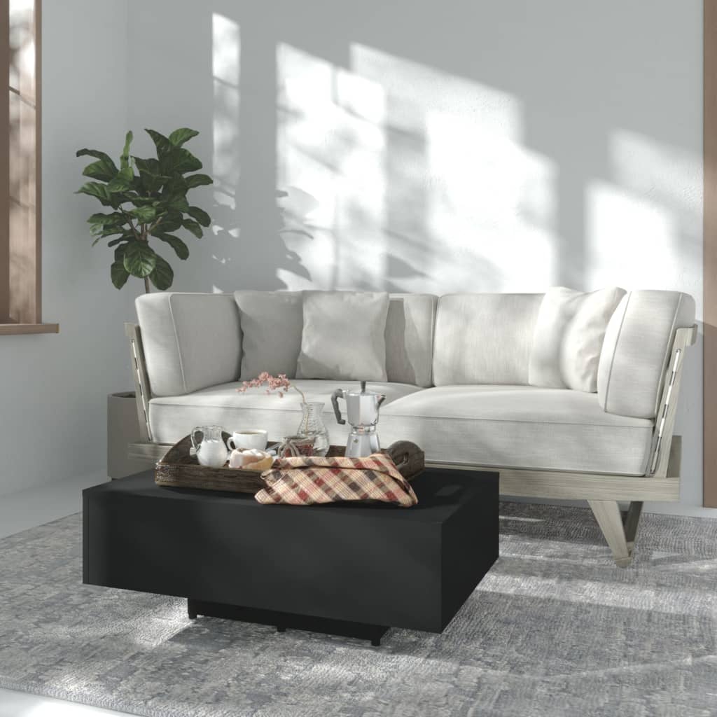 Fekete forgácslap dohányzóasztal 85 x 55 x 31 cm