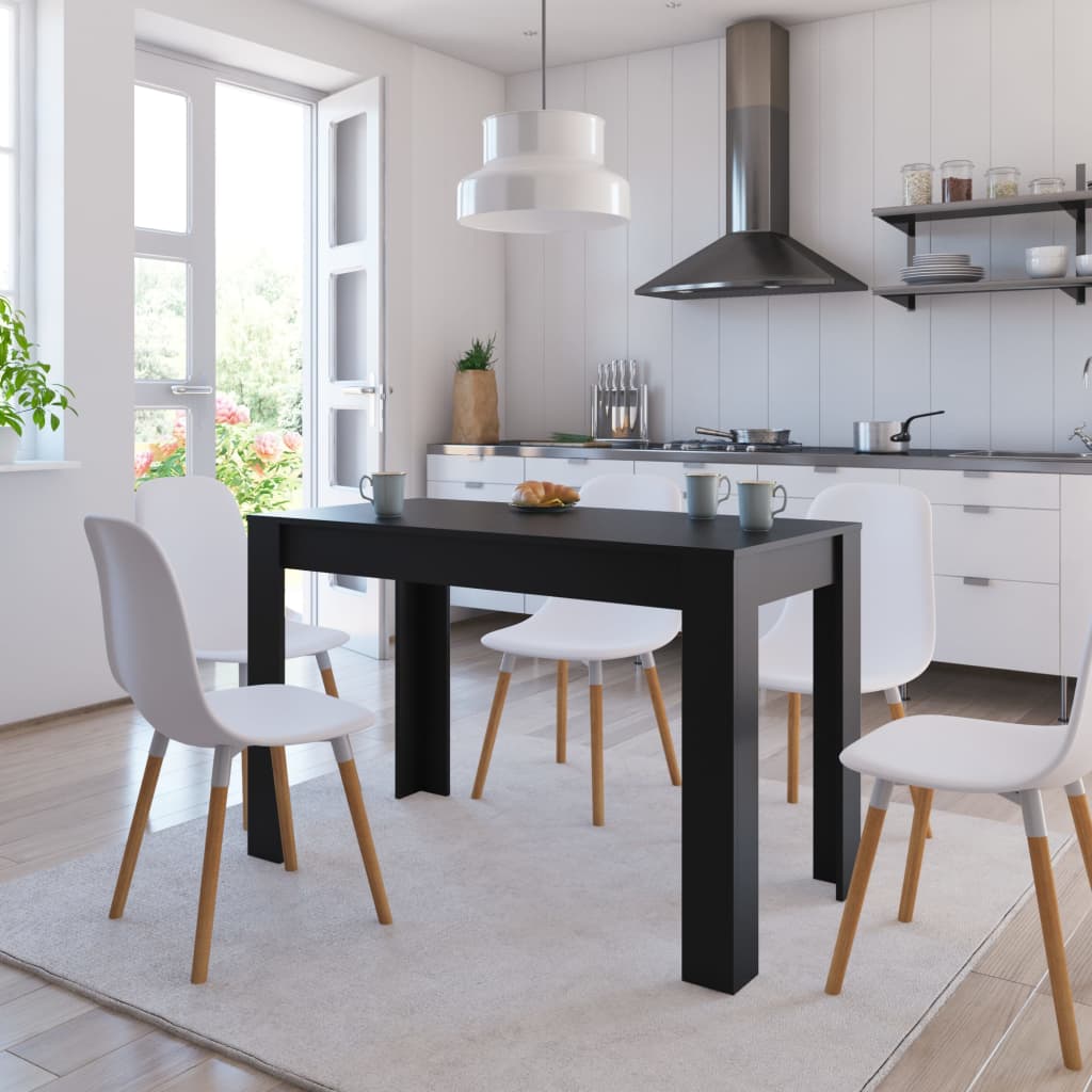 Fekete forgácslap étkezőasztal 120 x 60 x 76 cm