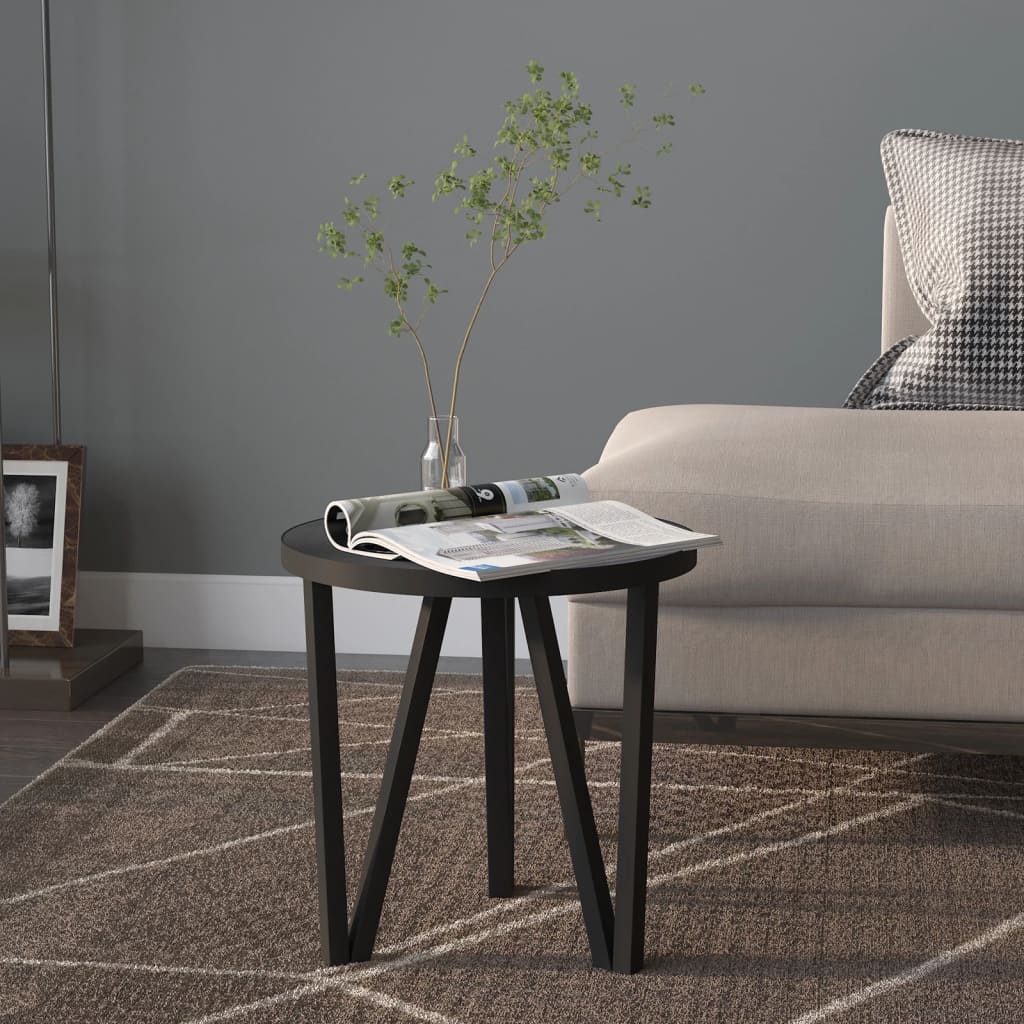 Fekete mdf dohányzóasztal ø35 cm