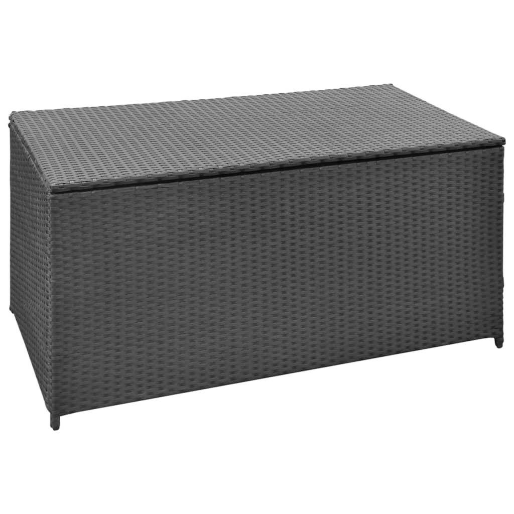 Fekete polyrattan kerti tárolóláda 120 x 50 x 60 cm Fekete polyrattan kerti tárolóláda 120 x 50 x 60 cm