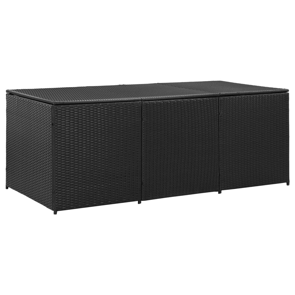 Fekete polyrattan kerti tárolóláda 180 x 90 x 75 cm Fekete polyrattan kerti tárolóláda 180 x 90 x 75 cm