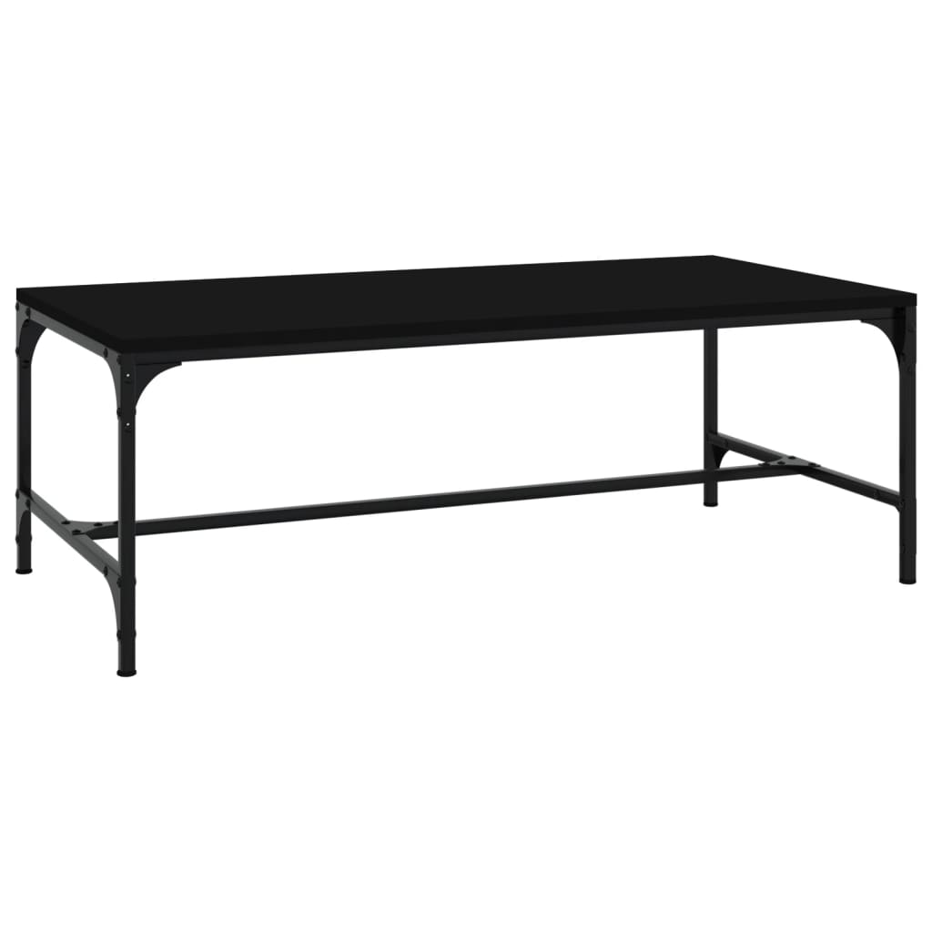 Fekete szerelt fa dohányzóasztal 100 x 50 x 35 cm Fekete szerelt fa dohányzóasztal 100 x 50 x 35 cm