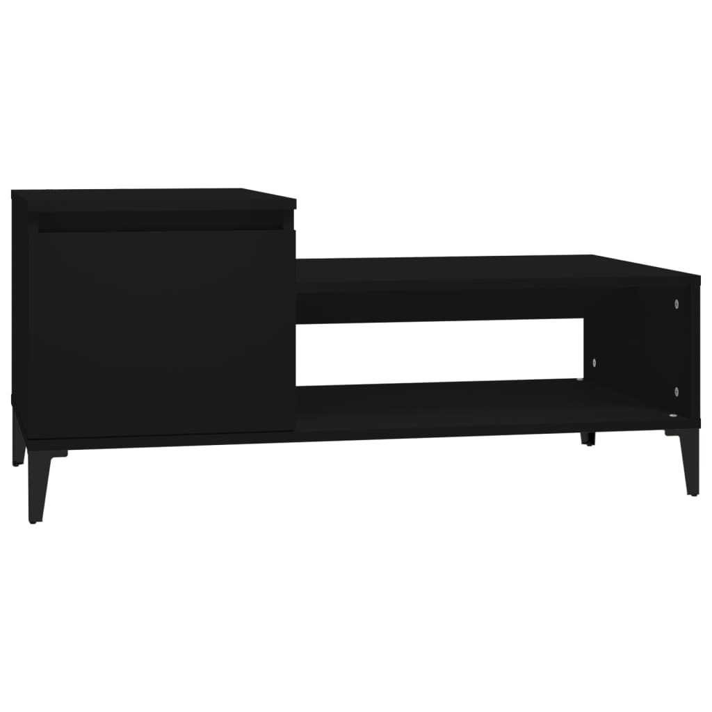 Fekete szerelt fa dohányzóasztal 100 x 50 x 45 cm Fekete szerelt fa dohányzóasztal 100 x 50 x 45 cm