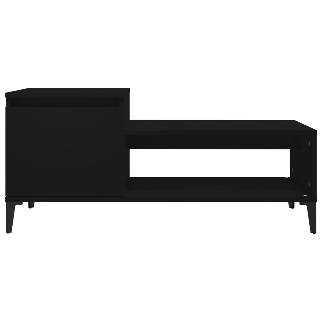 Fekete szerelt fa dohányzóasztal 100 x 50 x 45 cm Fekete szerelt fa dohányzóasztal 100 x 50 x 45 cm