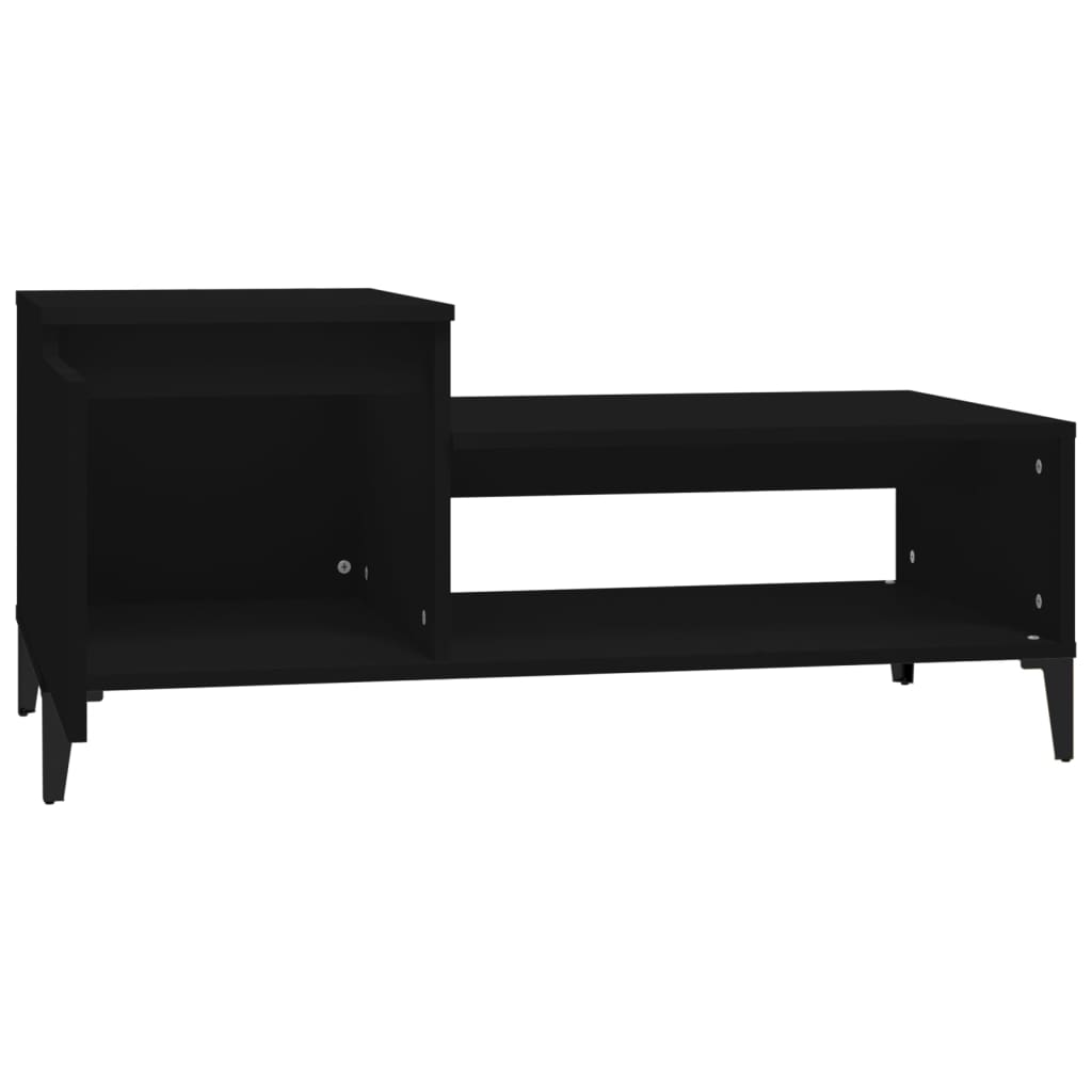 Fekete szerelt fa dohányzóasztal 100 x 50 x 45 cm Fekete szerelt fa dohányzóasztal 100 x 50 x 45 cm