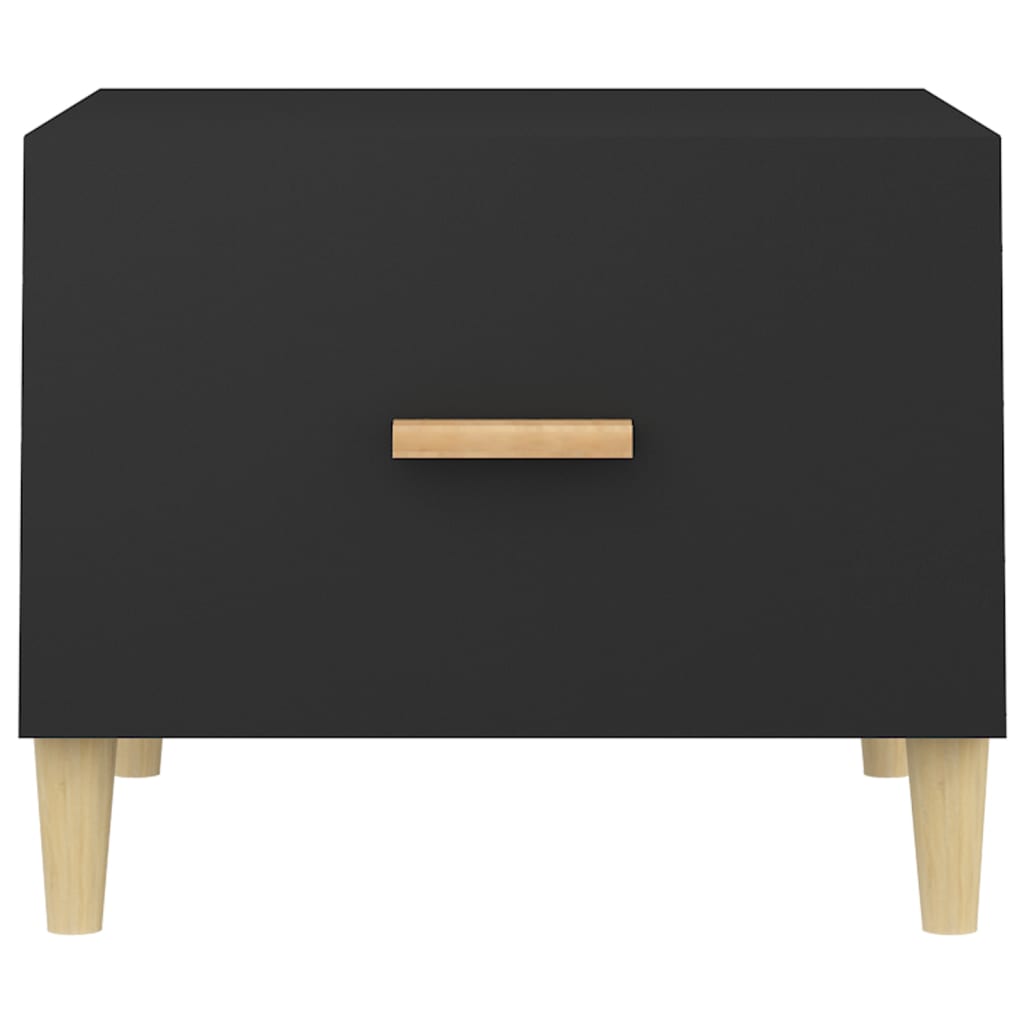 Fekete szerelt fa dohányzóasztal 50 x 50 x 40 cm