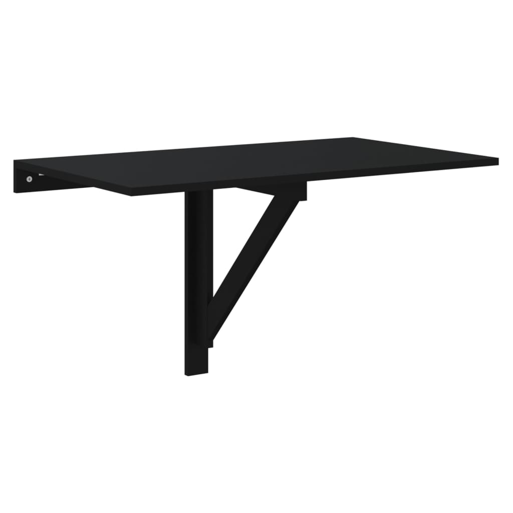 Fekete szerelt fa összecsukható fali asztal 100x60x56 cm Fekete szerelt fa összecsukható fali asztal 100x60x56 cm
