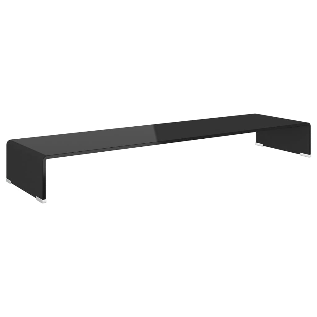 Fekete üveg tv/monitor állvány 110x30x13 cm Fekete üveg tv/monitor állvány 110x30x13 cm