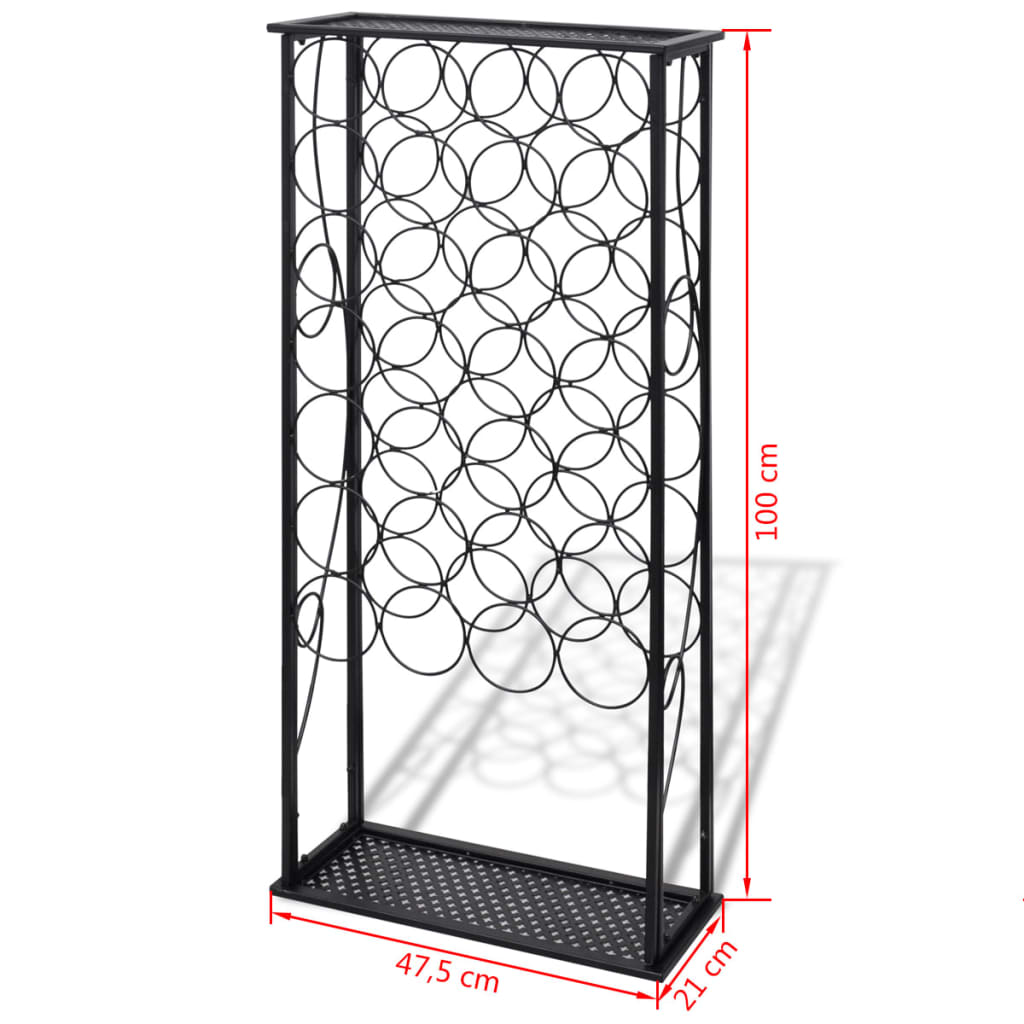 Fém bortartó állvány 28 palackhoz