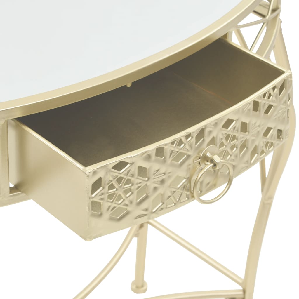 Francia stílusú aranyszínű fém kisasztal 82 x 39 x 76 cm Francia stílusú aranyszínű fém kisasztal 82 x 39 x 76 cm