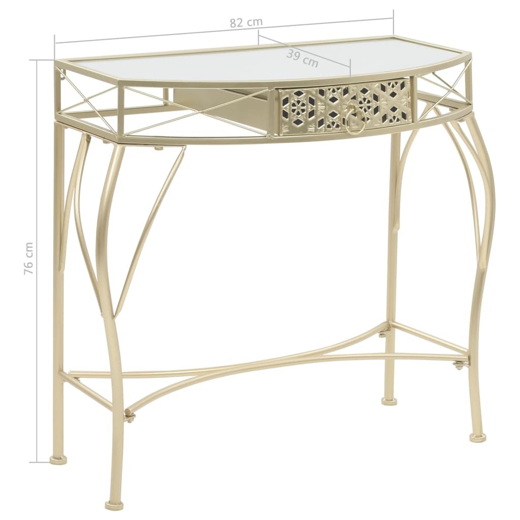Francia stílusú aranyszínű fém kisasztal 82 x 39 x 76 cm Francia stílusú aranyszínű fém kisasztal 82 x 39 x 76 cm
