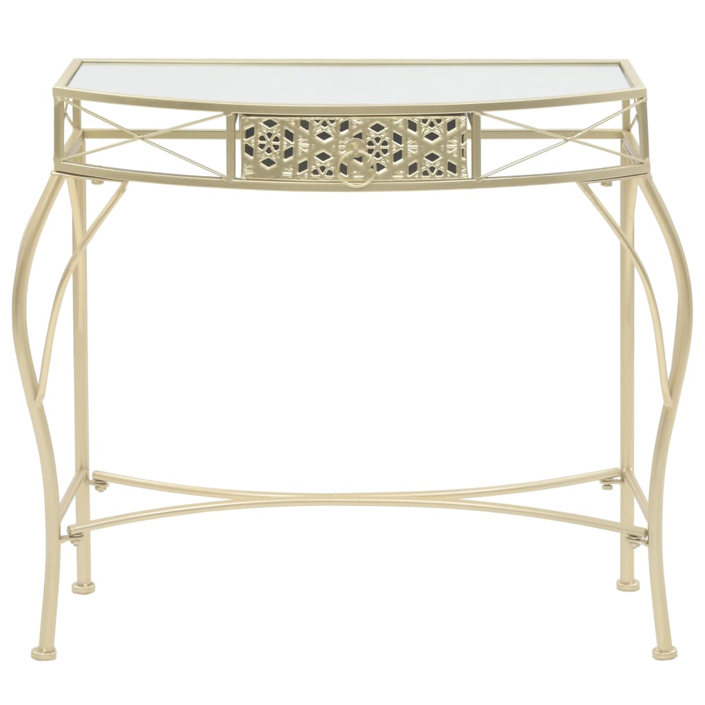 Francia stílusú aranyszínű fém kisasztal 82 x 39 x 76 cm Francia stílusú aranyszínű fém kisasztal 82 x 39 x 76 cm