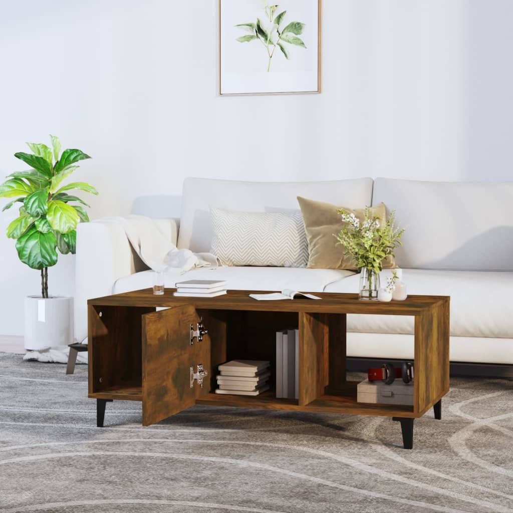 Füstös tölgy színű szerelt fa dohányzóasztal 102 x 50 x 40 cm Füstös tölgy színű szerelt fa dohányzóasztal 102 x 50 x 40 cm