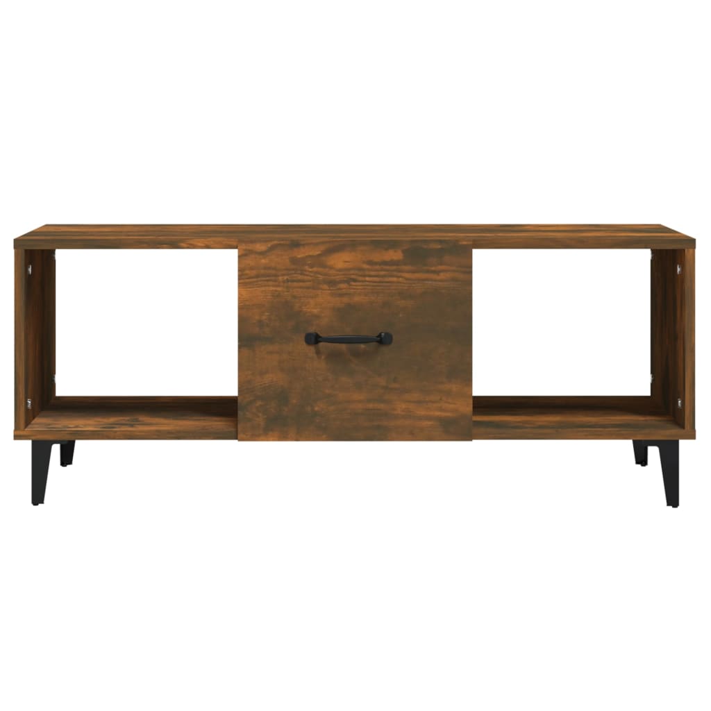 Füstös tölgy színű szerelt fa dohányzóasztal 102 x 50 x 40 cm Füstös tölgy színű szerelt fa dohányzóasztal 102 x 50 x 40 cm