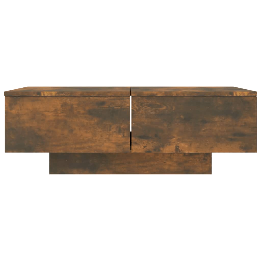 Füstös tölgy színű szerelt fa dohányzóasztal 90 x 60 x 31 cm