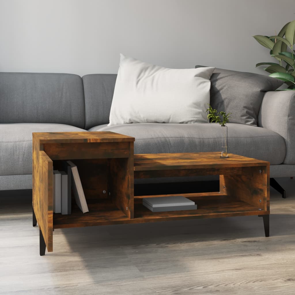Füstös tölgyszínű fatermék dohányzóasztal 100 x 50 x 45 cm Füstös tölgyszínű fatermék dohányzóasztal 100 x 50 x 45 cm