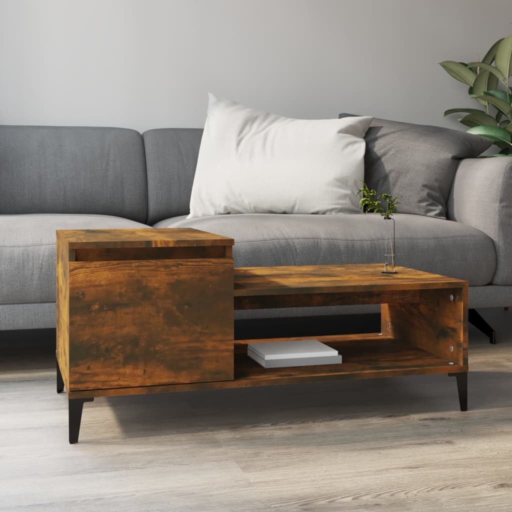 Füstös tölgyszínű fatermék dohányzóasztal 100 x 50 x 45 cm Füstös tölgyszínű fatermék dohányzóasztal 100 x 50 x 45 cm