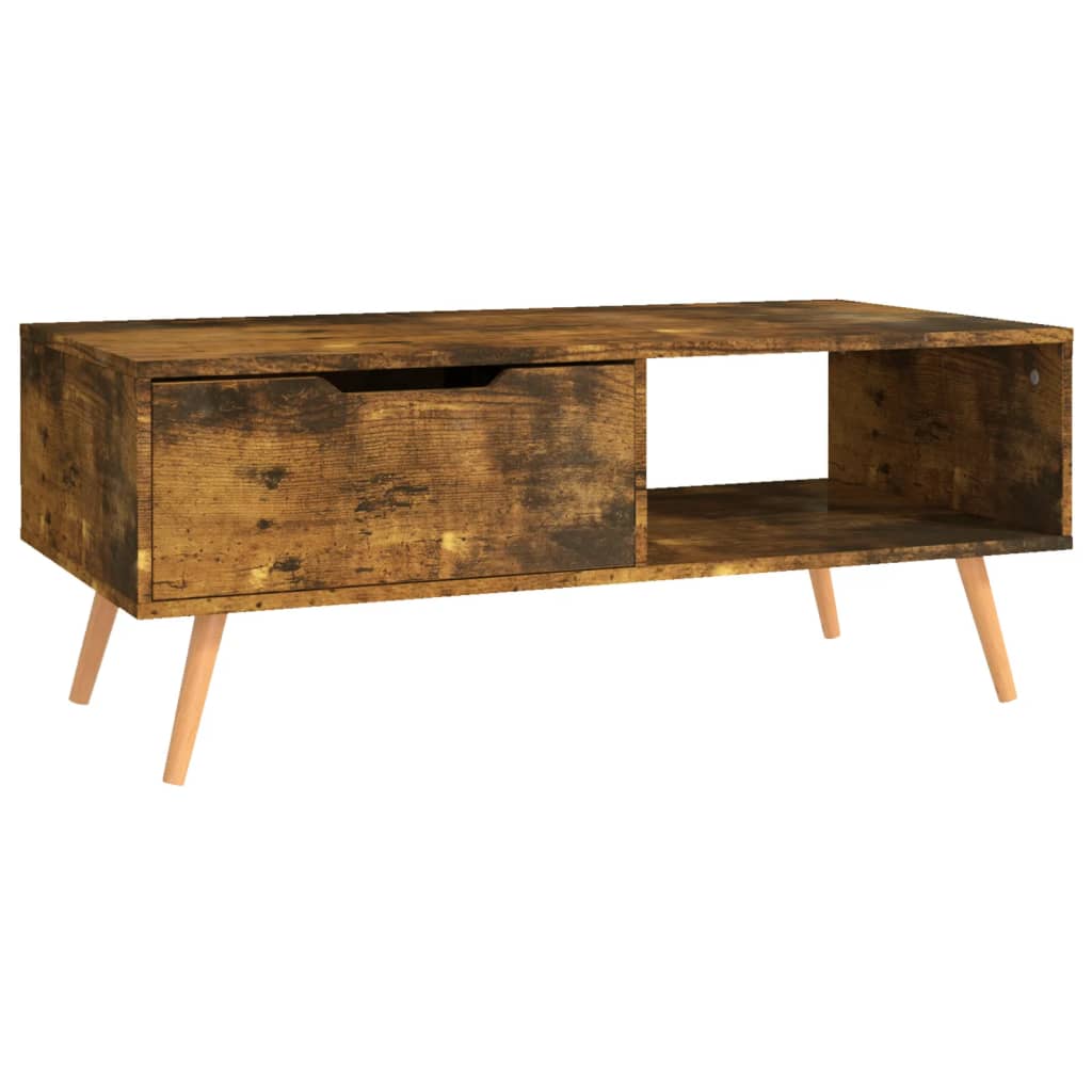 Füstös tölgyszínű forgácslap dohányzóasztal 100 x 49,5 x 43 cm Füstös tölgyszínű forgácslap dohányzóasztal 100 x 49,5 x 43 cm