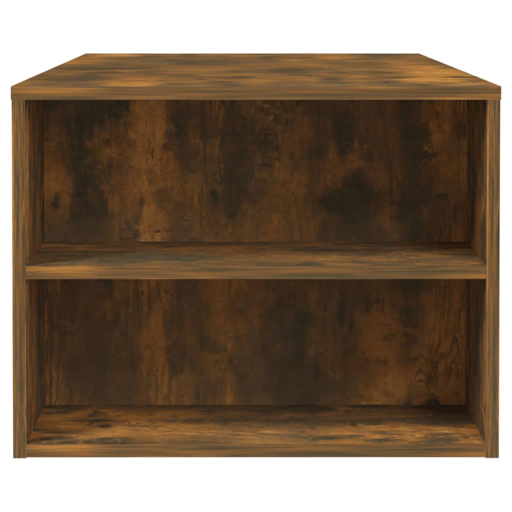 Füstös tölgyszínű szerelt fa dohányzóasztal 102 x 55 x 42 cm