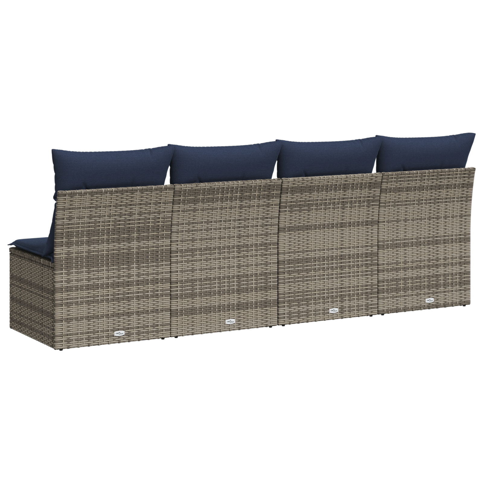 | kerti kanapé | párnával szürke 227 x 62 x 69 cm polirattan