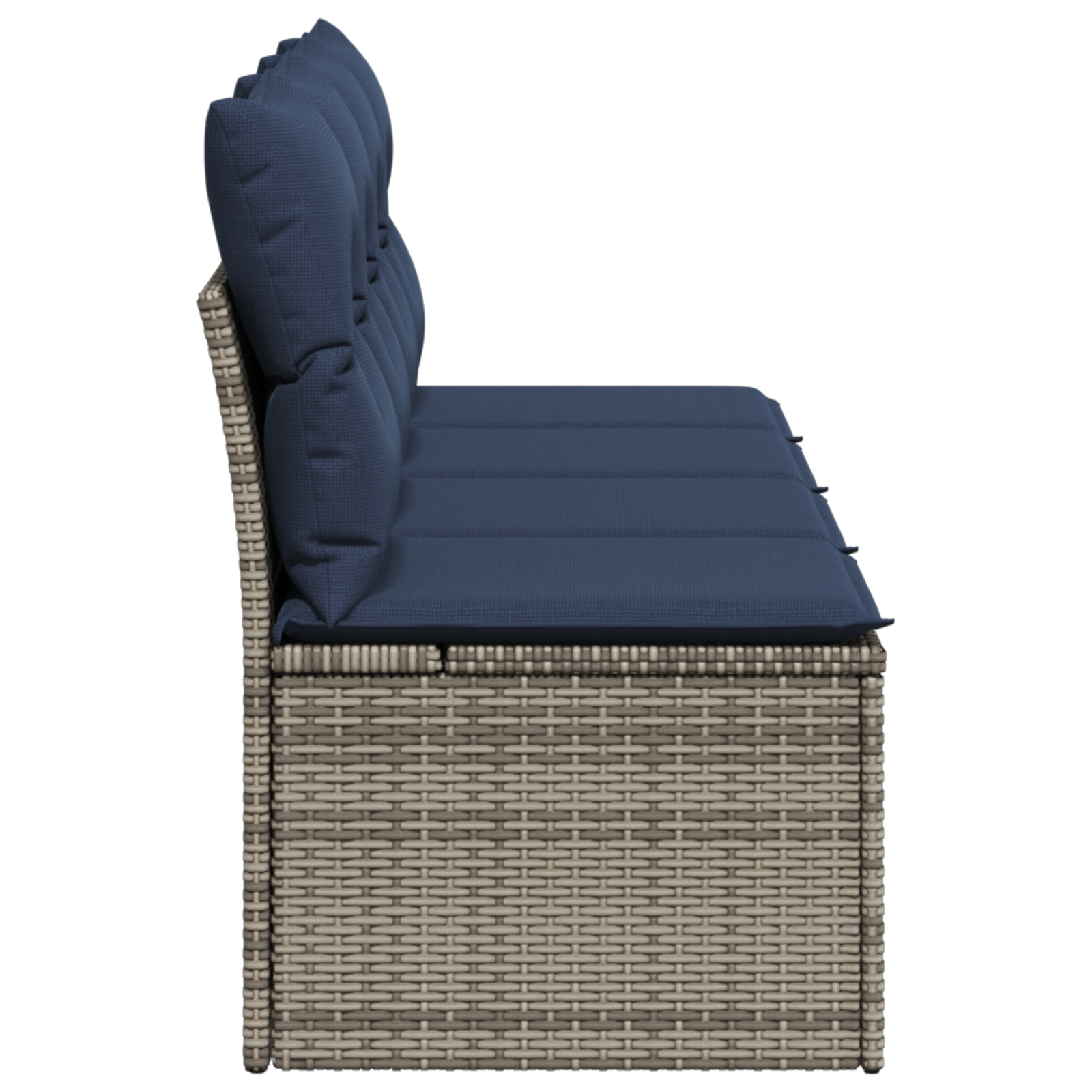 | kerti kanapé | párnával szürke 227 x 62 x 69 cm polirattan