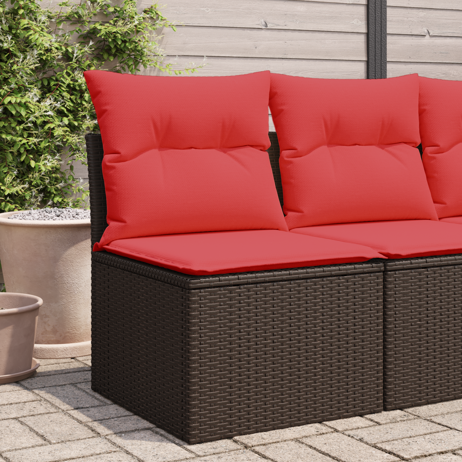 | kerti kanapé | párnával barna 55 x 62 x 69 cm polirattan