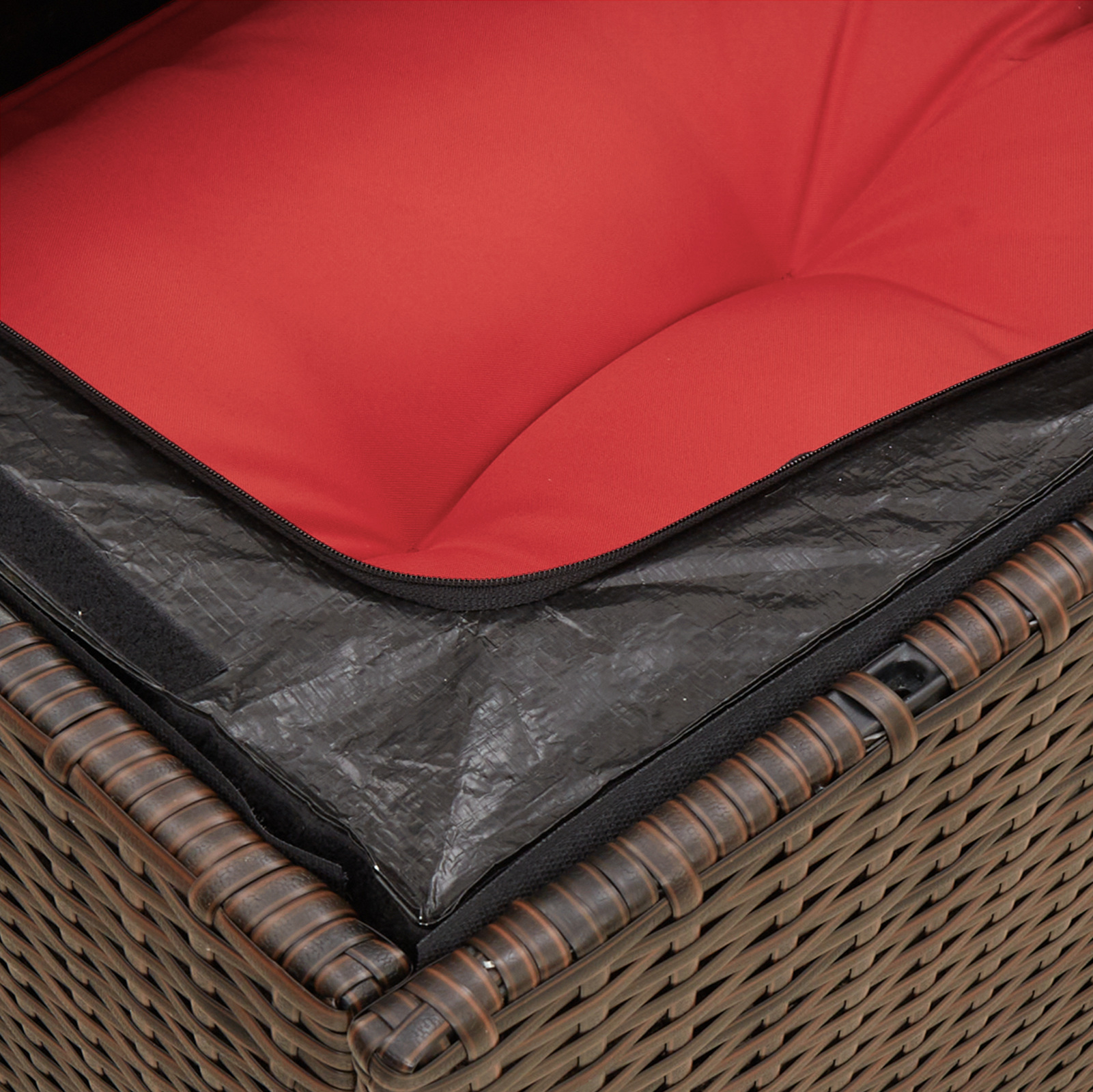 | kerti kanapé | párnával barna 62 x 62 x 69 cm poli rattan