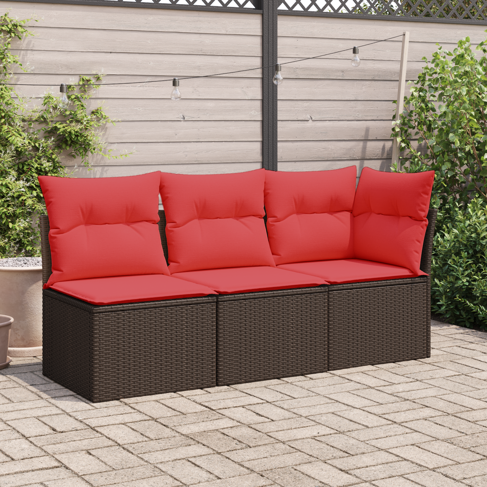 | kerti kanapé | párnával barna 62 x 62 x 69 cm poli rattan