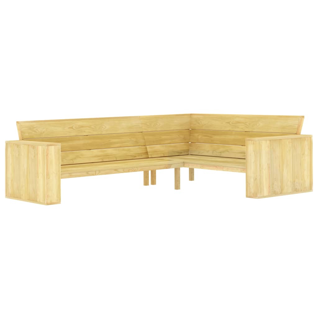 Impregnált fenyőfa kerti sarokpad 239 cm Impregnált fenyőfa kerti sarokpad 239 cm