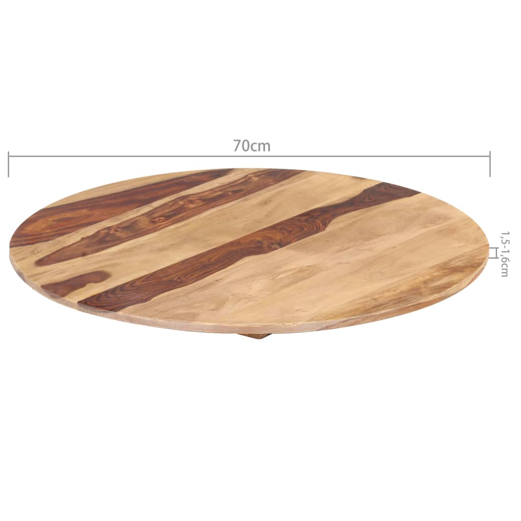Kerek tömör kelet-indiai rózsafa asztallap 15-16 mm 70 cm
