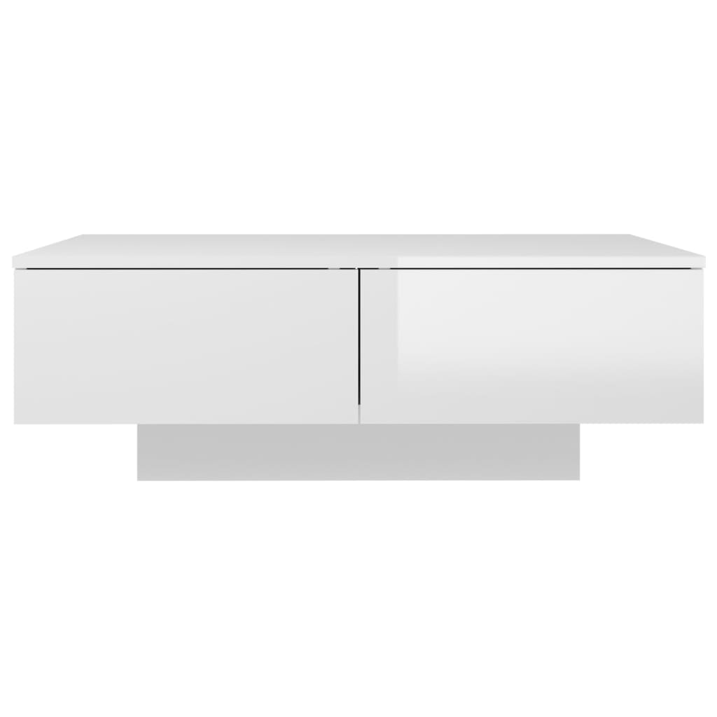 Magasfényű fehér forgácslap dohányzóasztal 90 x 60 x 31 cm Magasfényű fehér forgácslap dohányzóasztal 90 x 60 x 31 cm