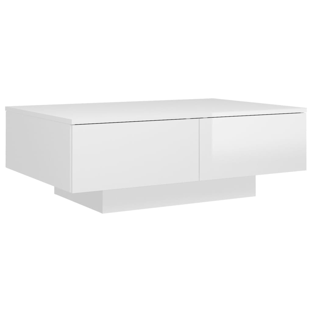 Magasfényű fehér forgácslap dohányzóasztal 90 x 60 x 31 cm Magasfényű fehér forgácslap dohányzóasztal 90 x 60 x 31 cm
