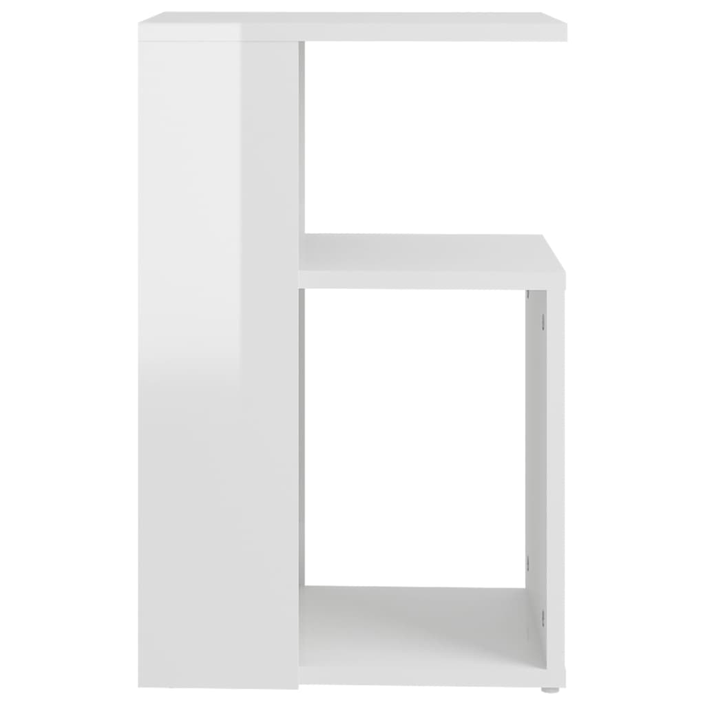 Magasfényű fehér forgácslap kisasztal 36 x 30 x 56 cm Magasfényű fehér forgácslap kisasztal 36 x 30 x 56 cm