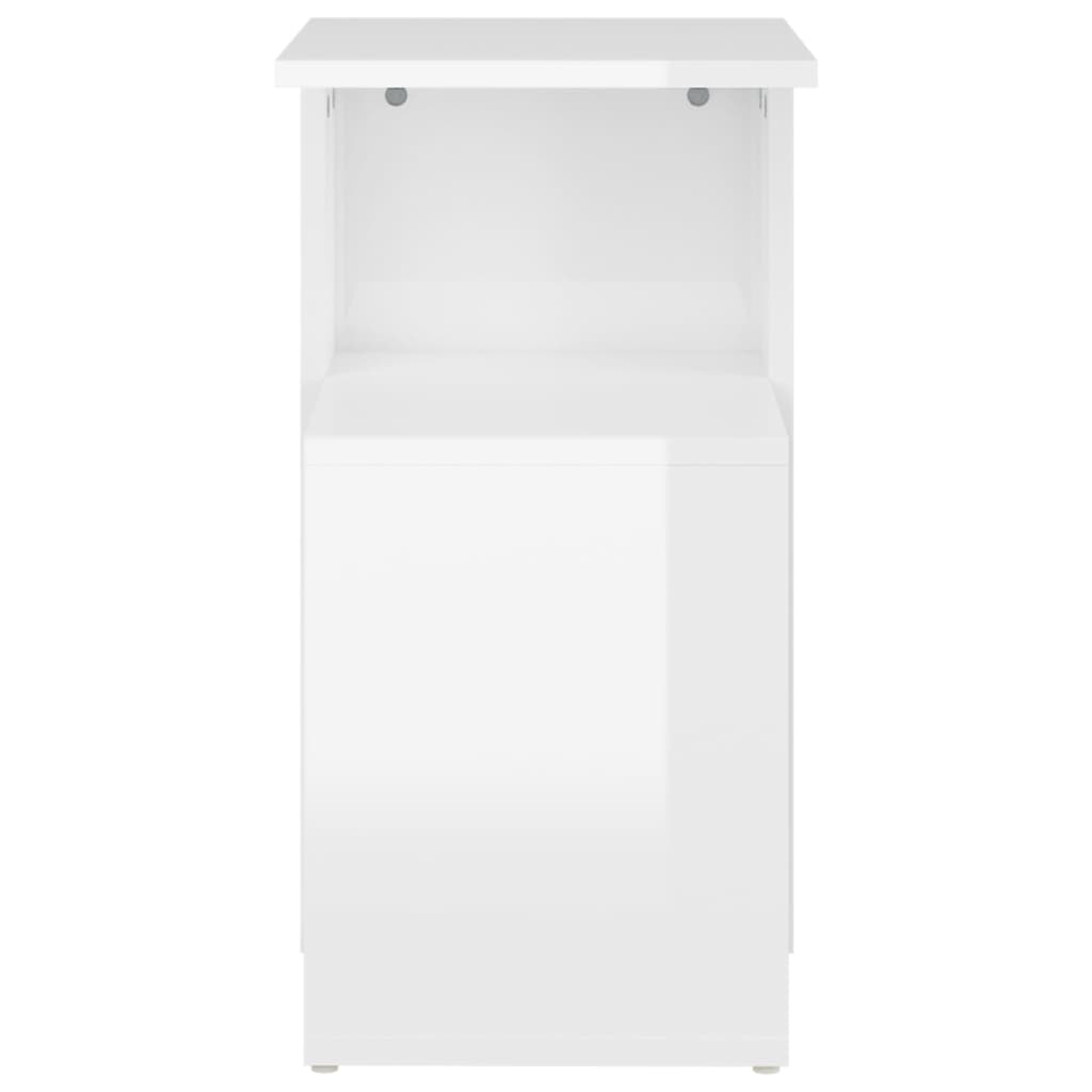 Magasfényű fehér forgácslap kisasztal 36 x 30 x 56 cm Magasfényű fehér forgácslap kisasztal 36 x 30 x 56 cm