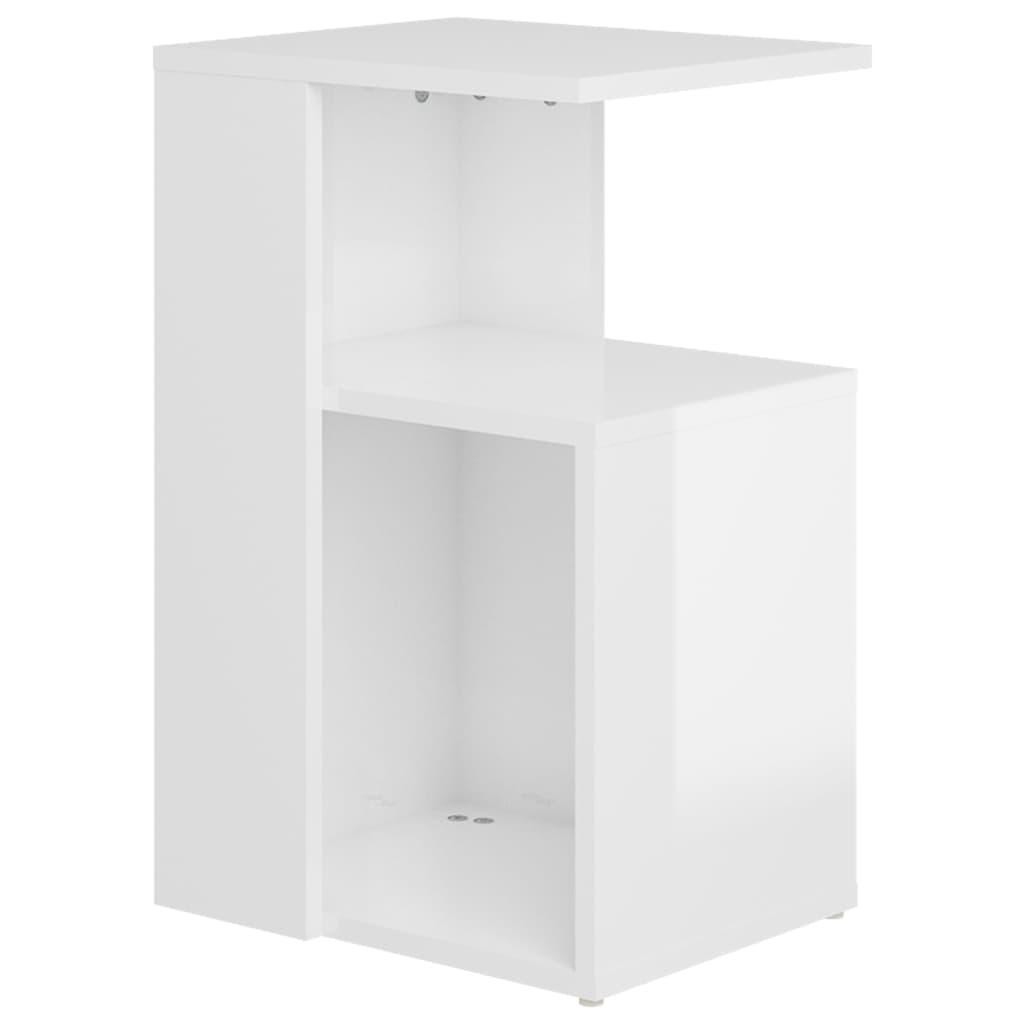 Magasfényű fehér forgácslap kisasztal 36 x 30 x 56 cm Magasfényű fehér forgácslap kisasztal 36 x 30 x 56 cm