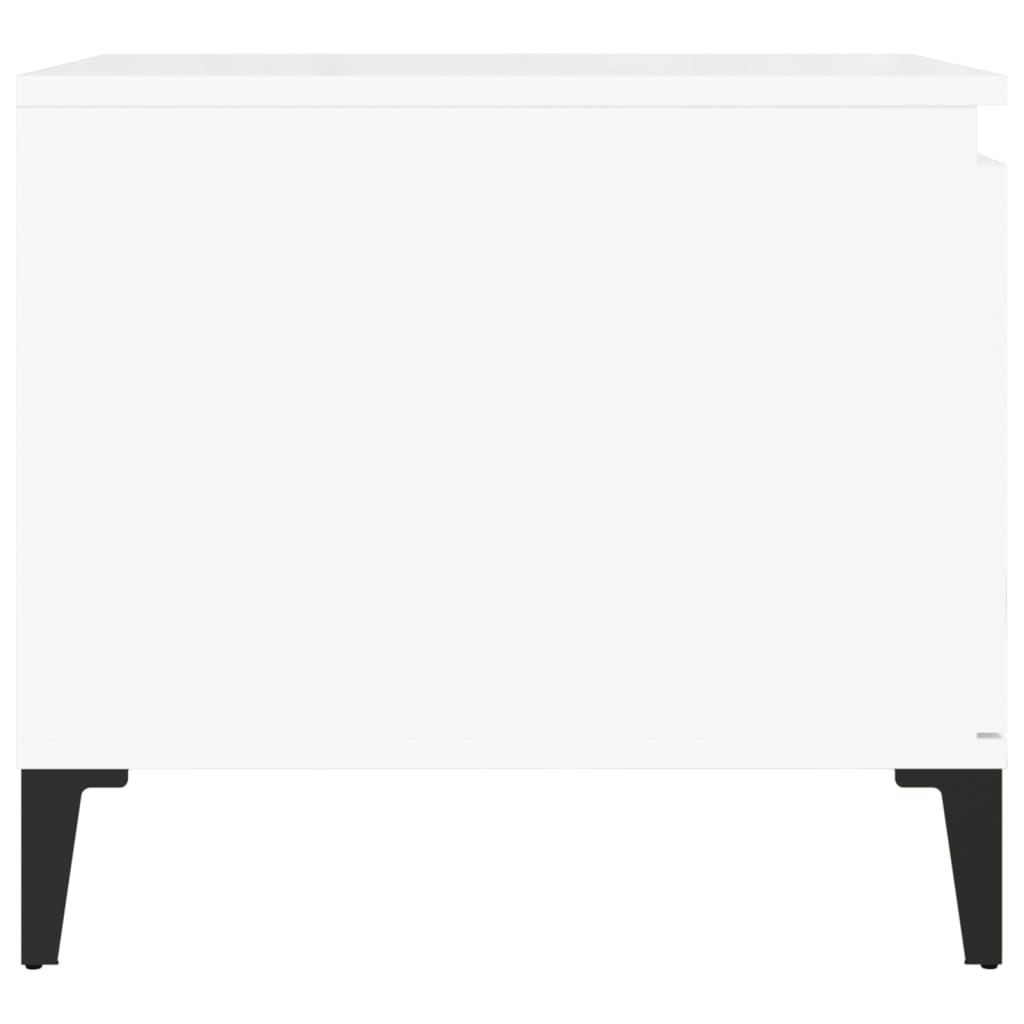 Magasfényű fehér szerelt fa dohányzóasztal 100 x 50 x 45 cm Magasfényű fehér szerelt fa dohányzóasztal 100 x 50 x 45 cm