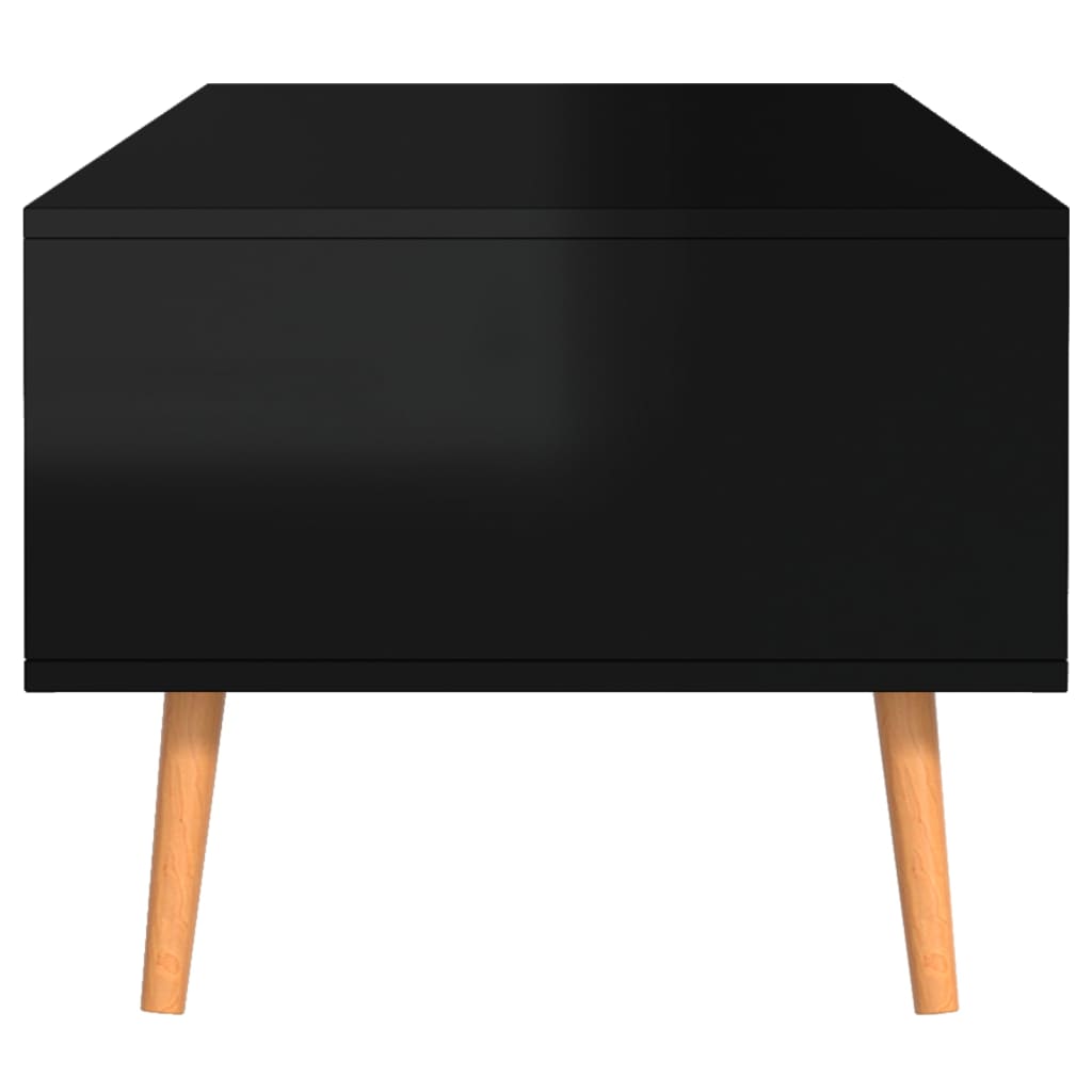 Magasfényű fekete forgácslap dohányzóasztal 100 x 49,5 x 43 cm Magasfényű fekete forgácslap dohányzóasztal 100 x 49,5 x 43 cm