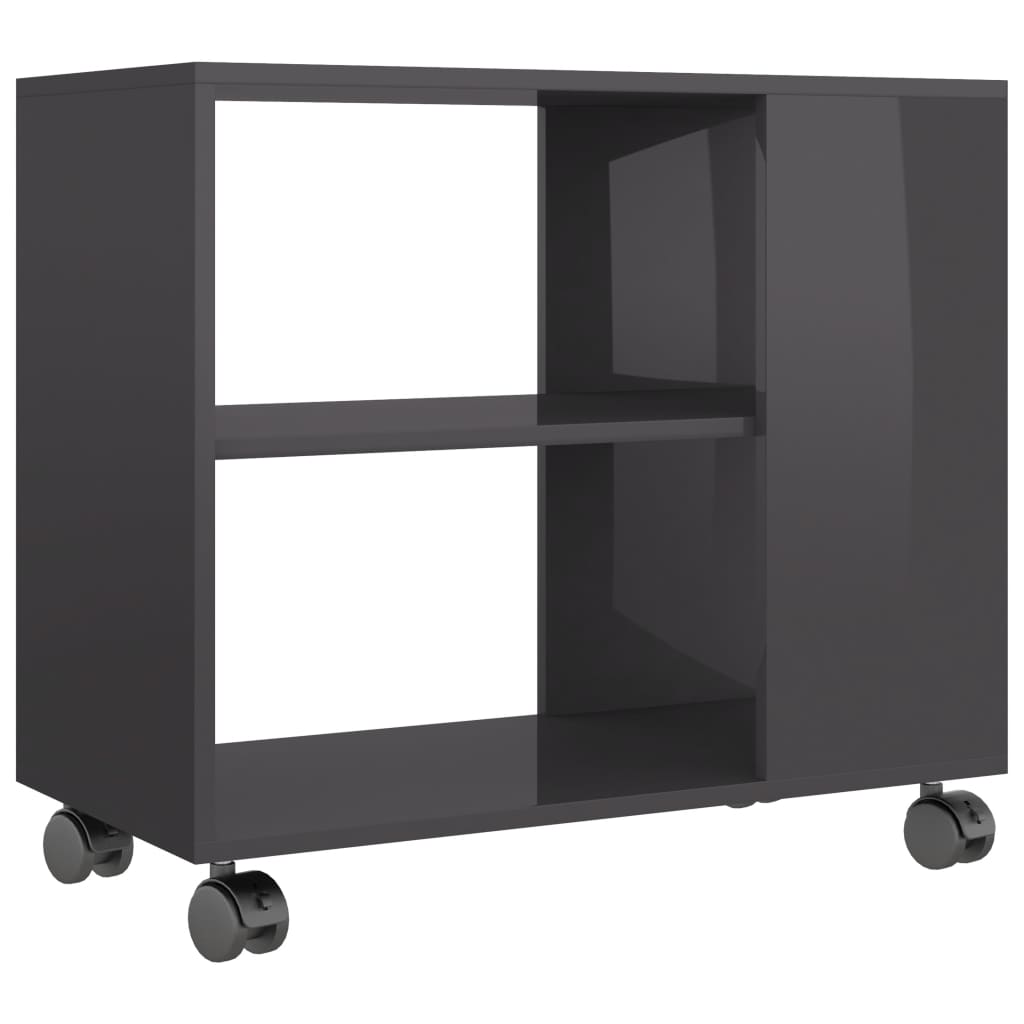 Magasfényű szürke forgácslap tálalóasztal 70 x 35 x 55 cm Magasfényű szürke forgácslap tálalóasztal 70 x 35 x 55 cm