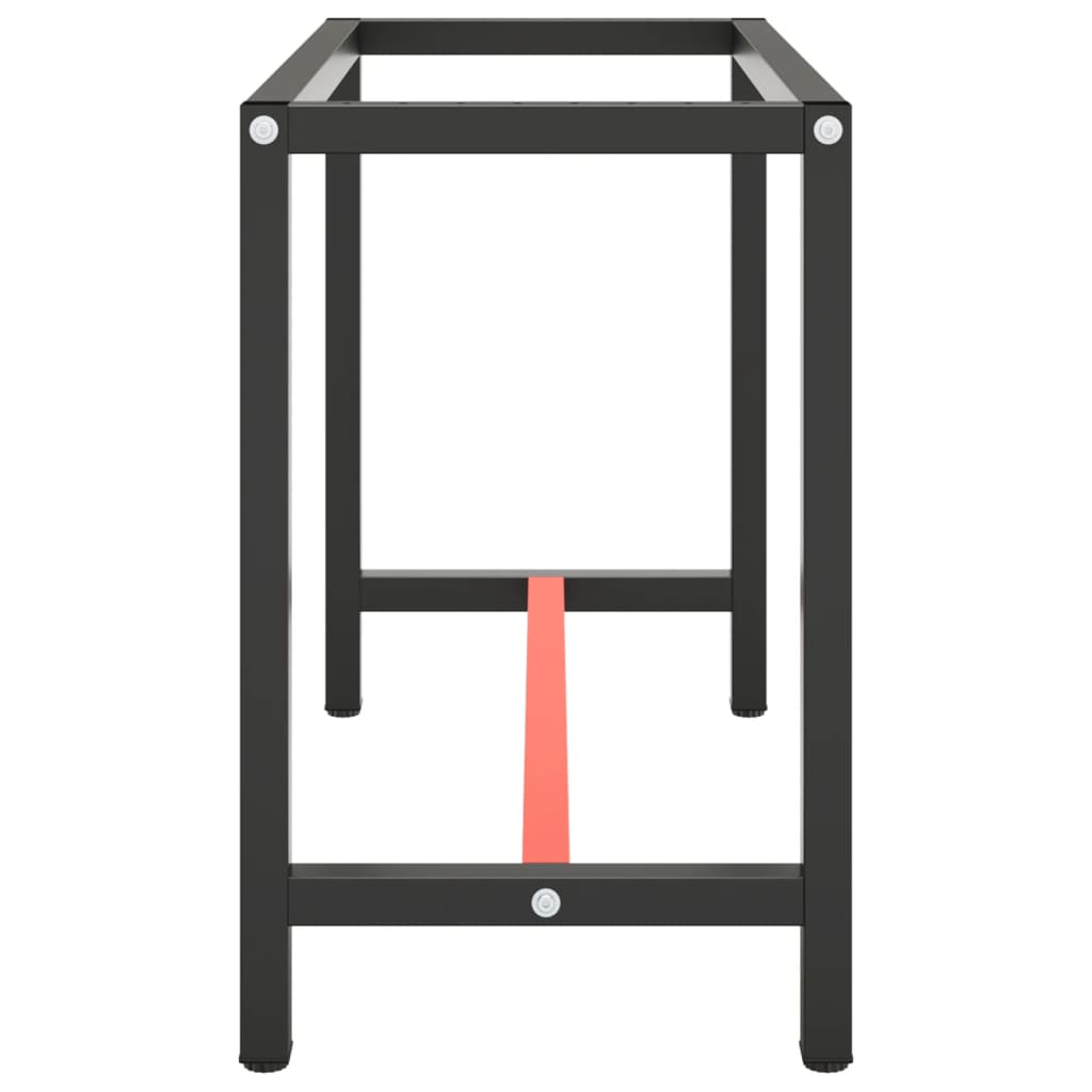 Matt fekete-vörös fém munkapadváz 110 x 50 x 79 cm