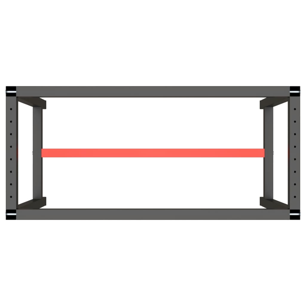 Matt fekete-vörös fém munkapadváz 110 x 50 x 79 cm