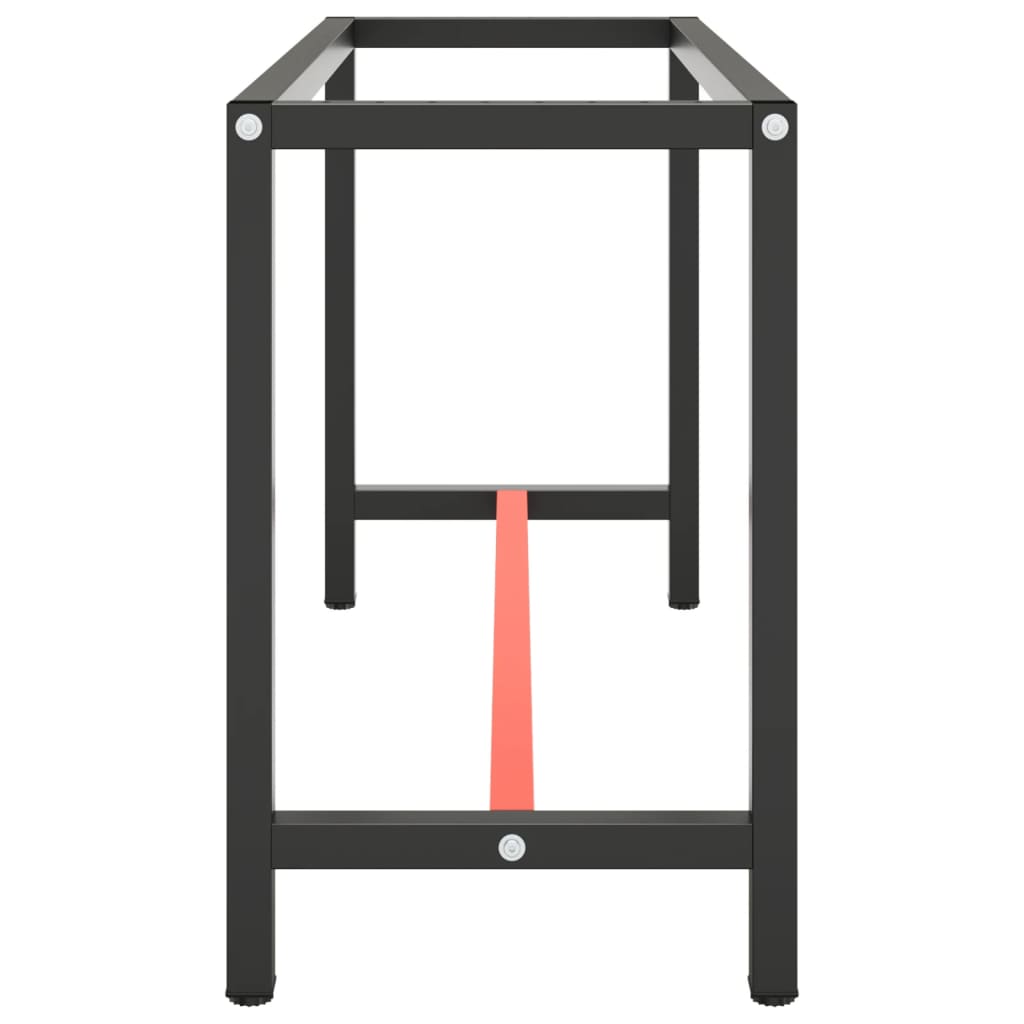 Matt fekete-vörös fém munkapadváz 140 x 50 x 79 cm