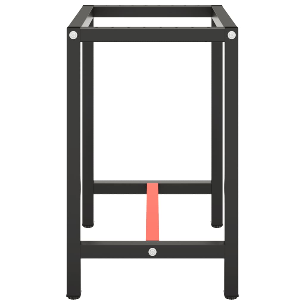 Matt fekete-vörös fém munkapadváz 70 x 50 x 79 cm