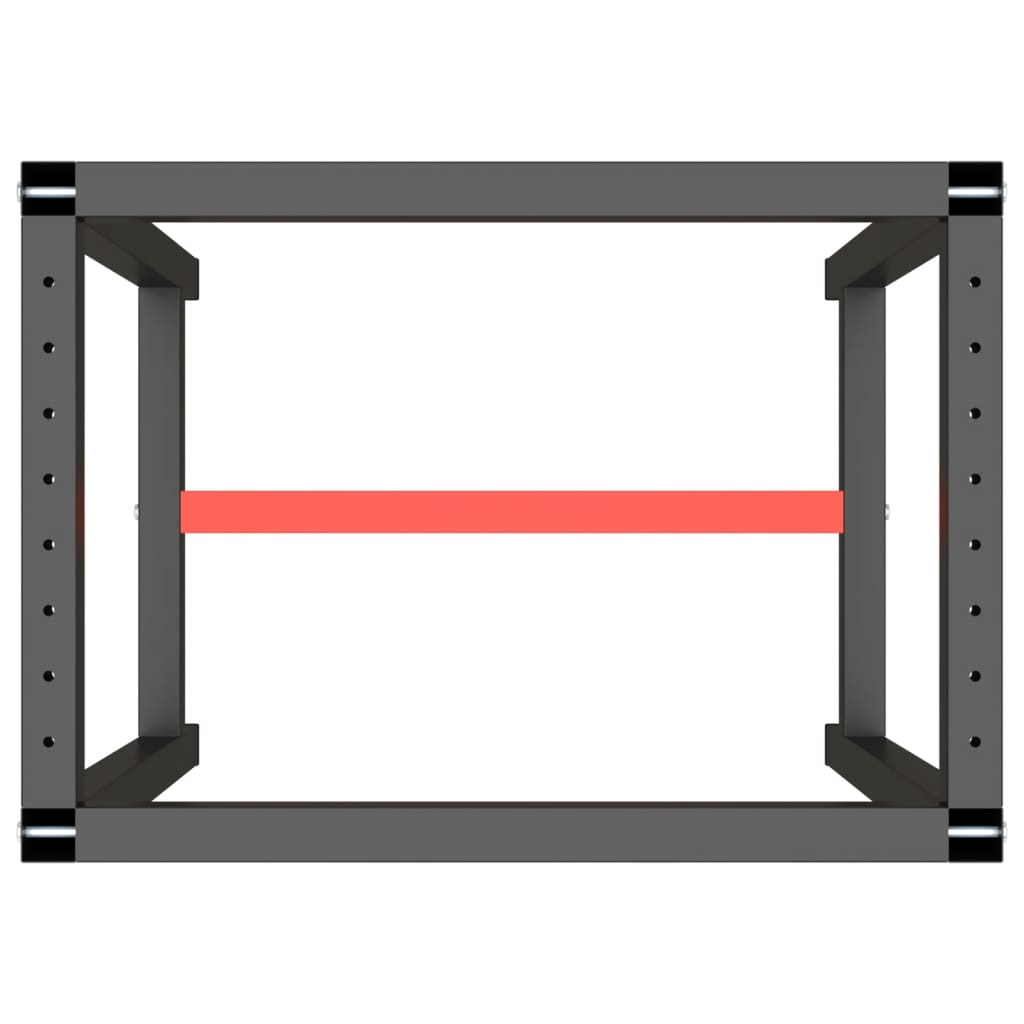 Matt fekete-vörös fém munkapadváz 70 x 50 x 79 cm