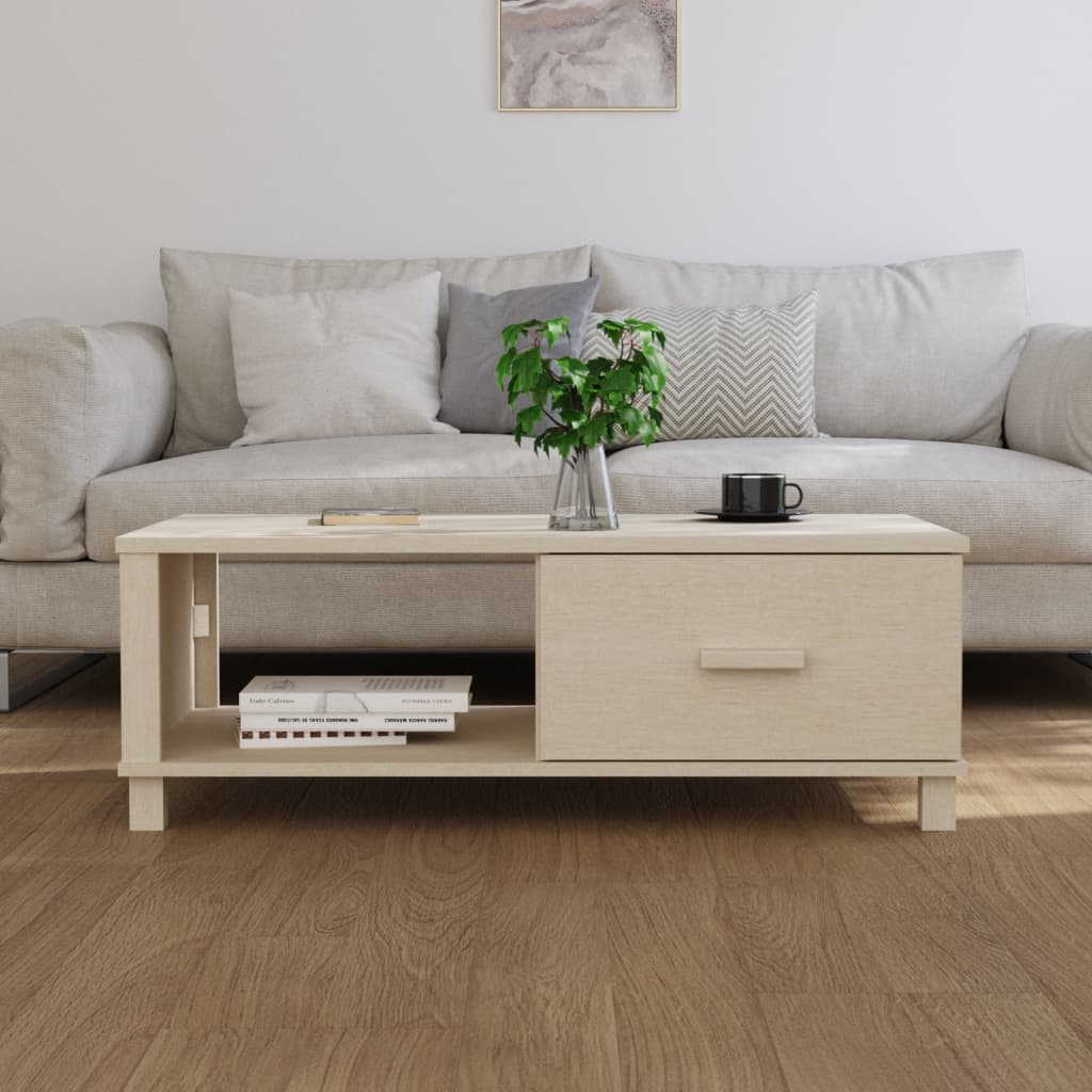 Mézbarna tömör fenyőfa dohányzóasztal 100 x 55 x 35 cm Mézbarna tömör fenyőfa dohányzóasztal 100 x 55 x 35 cm