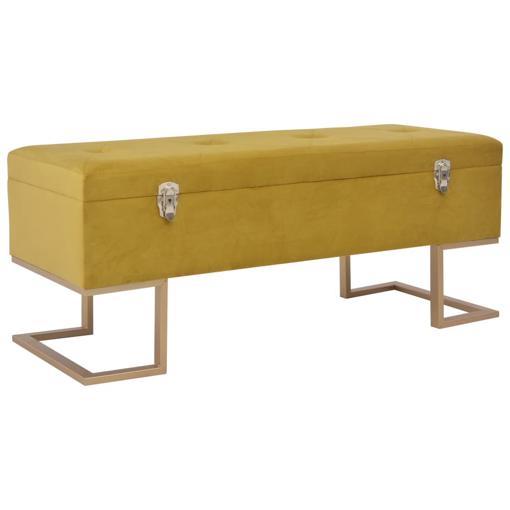 Mustársárga bársonypad tárolórekesszel 105 cm