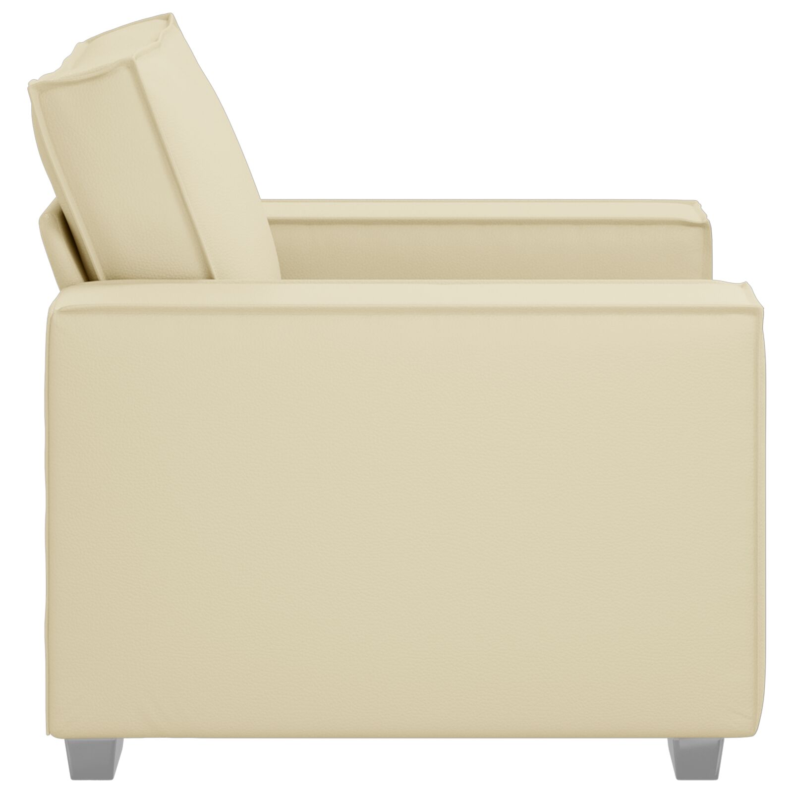 Krémszínű fotel 59 cm műbőrből