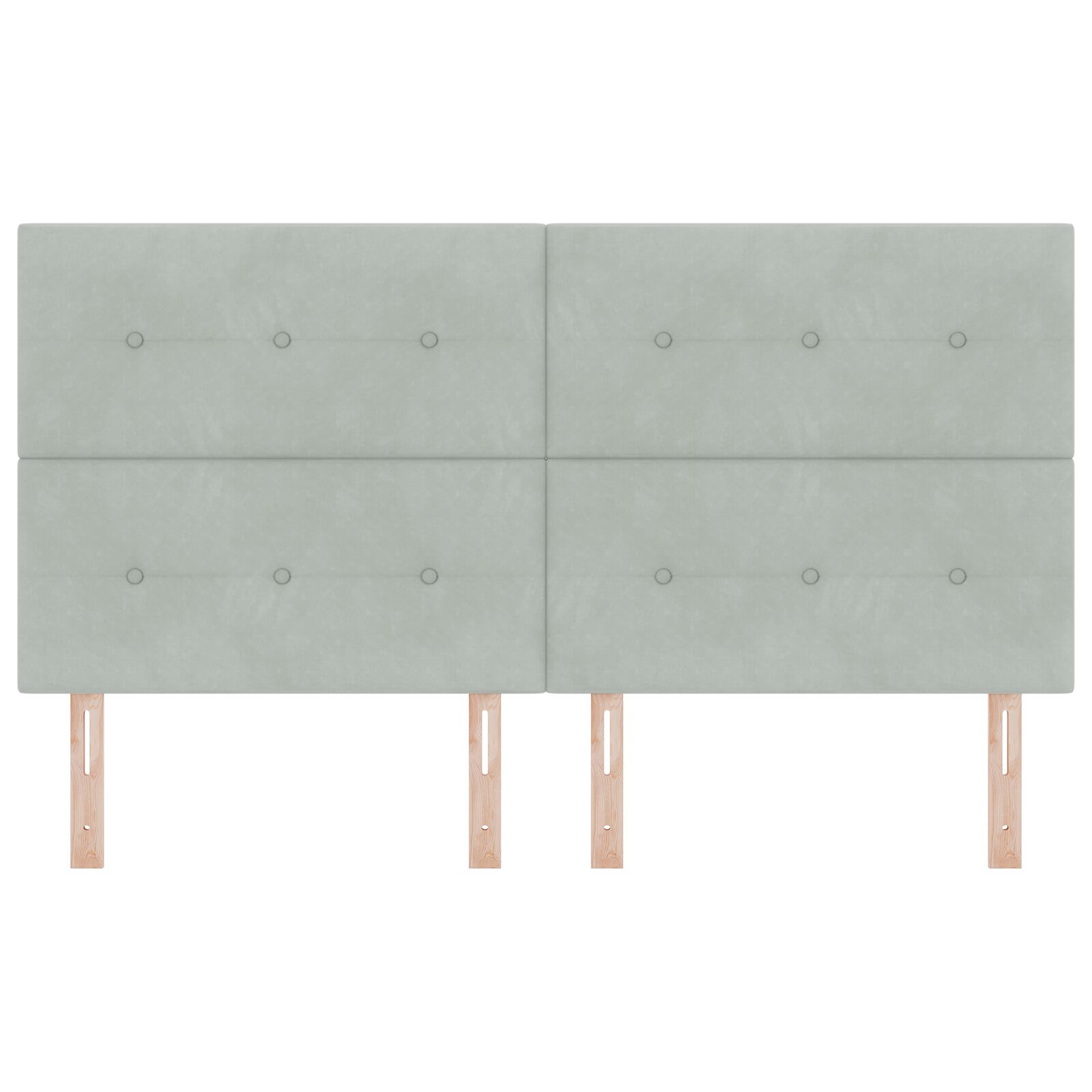 Fejtámla gombos tűzött világosszürke 180 cm bársony